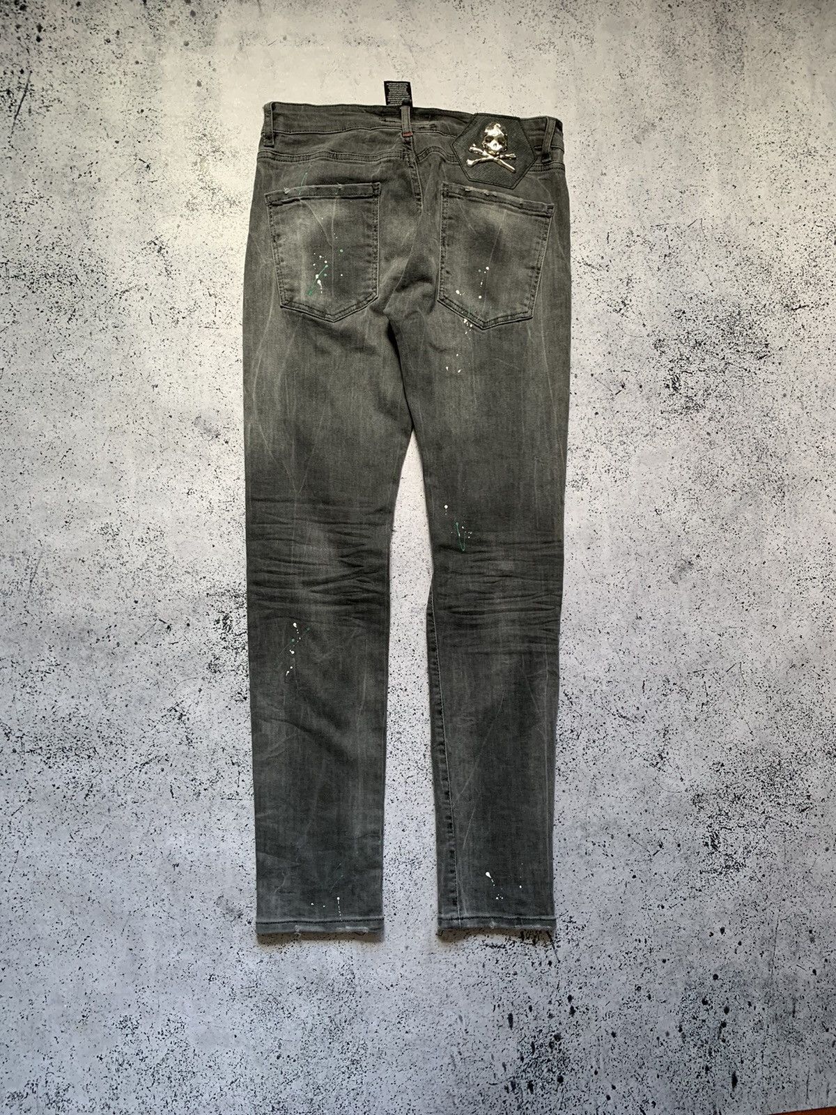 Andy Warhol × Philipp Plein Skull Denim Philipp Plein Distressed Fabric Dsquared Style Size US 33 - 5 Thumbnail