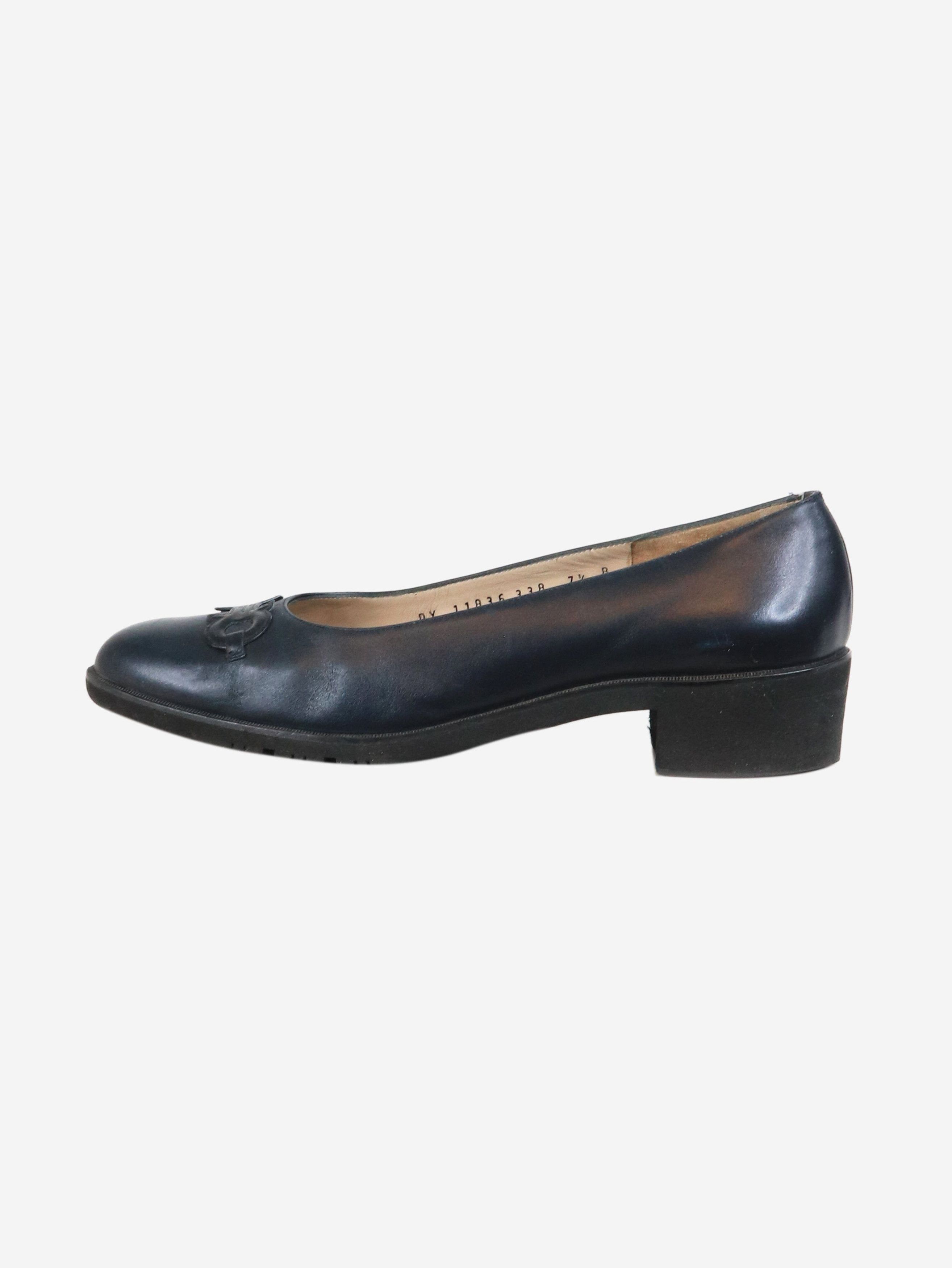 Salvatore Ferragamo Blue Leather Pumps - Size Uk 5 Shoes, Women's