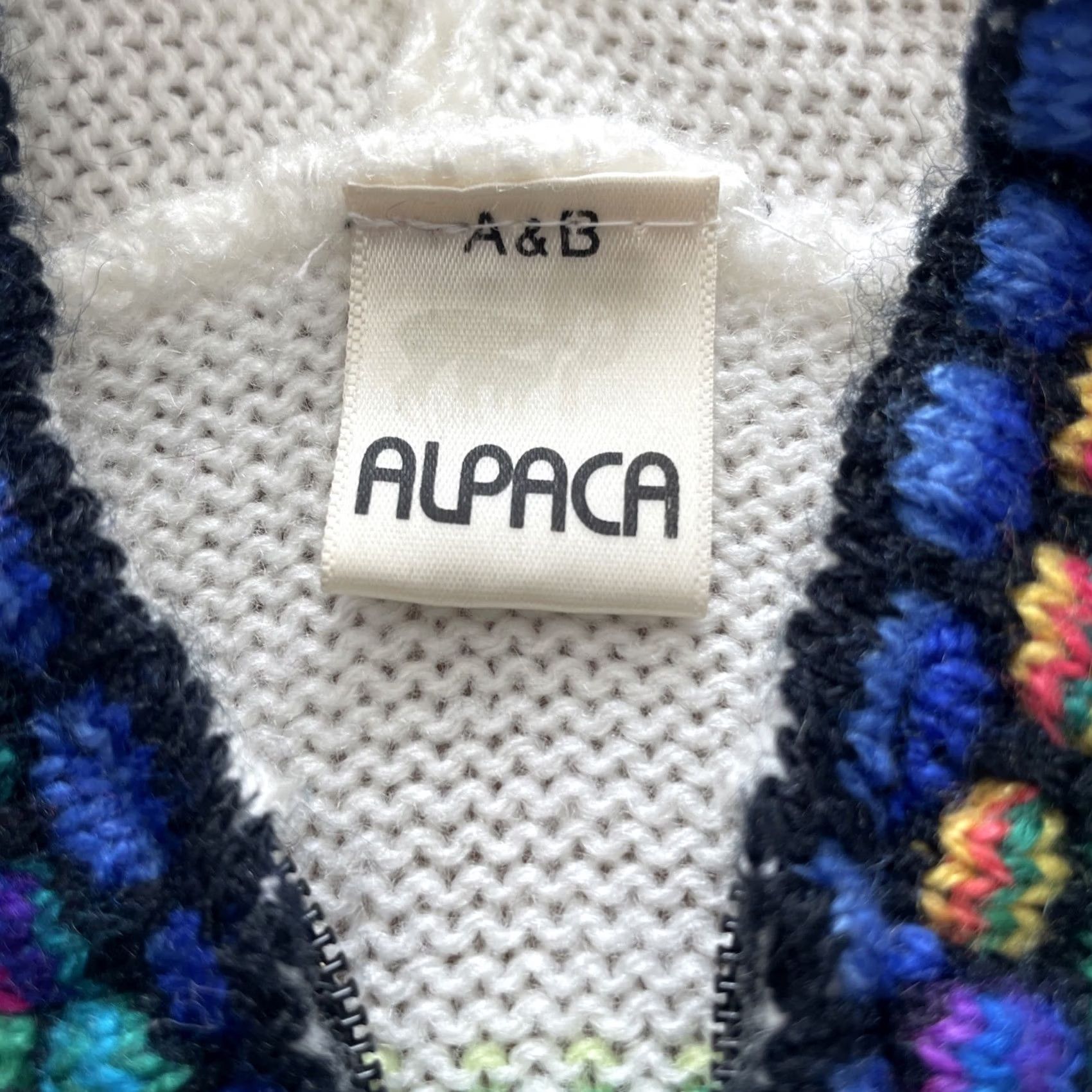 Vintage A&B Alpaca Knit Hoodie Womens Small/XS Full Zip Longsleeve Sweater MADE IN PERU Size S / US 4 / IT 40 - 3 Thumbnail