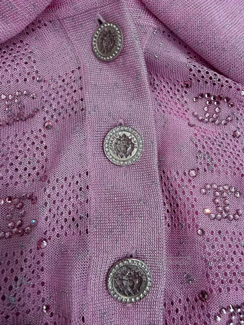 Chanel Chanel Pink full diamond double C full print logo short-sl Size XXS / US 00 / IT 34 - 3 Thumbnail