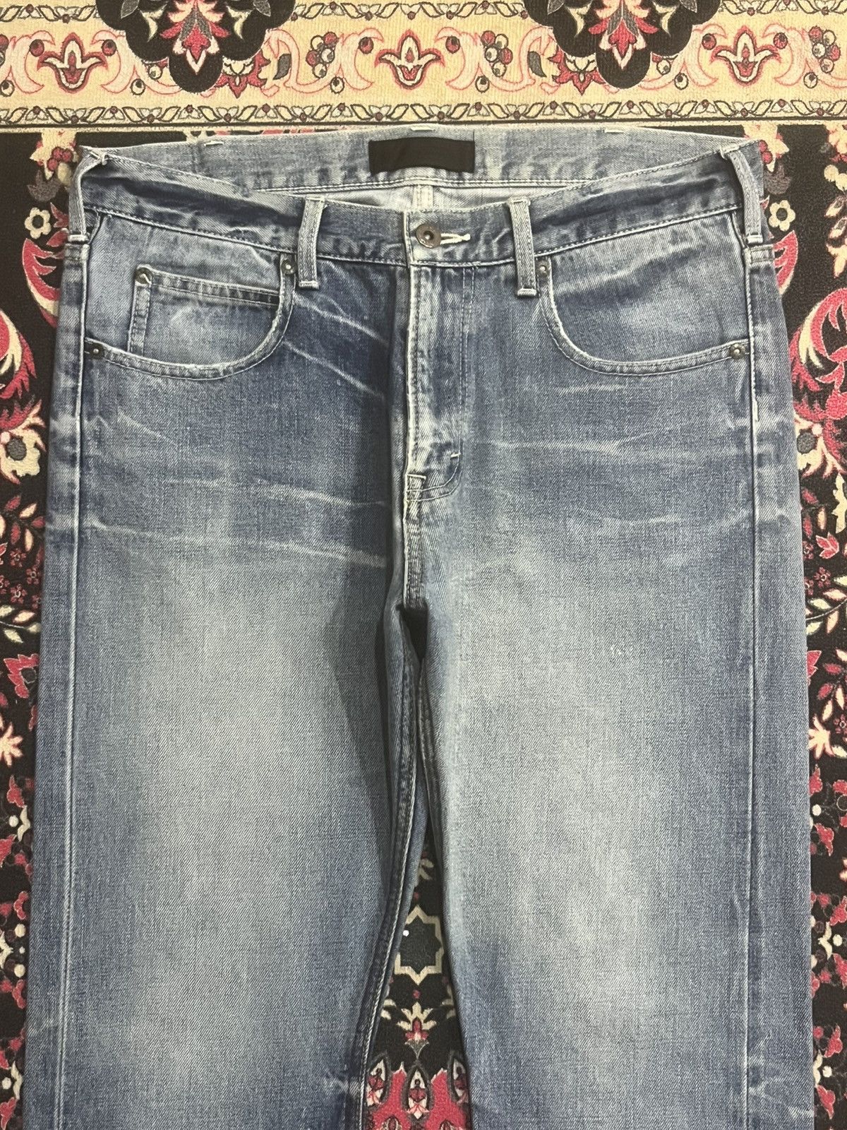 JACKROSE Jackrose X Luv Maison Blue Faded Washed Selvedge Flare Jeans Size US 30 / EU 46 - 5 Thumbnail