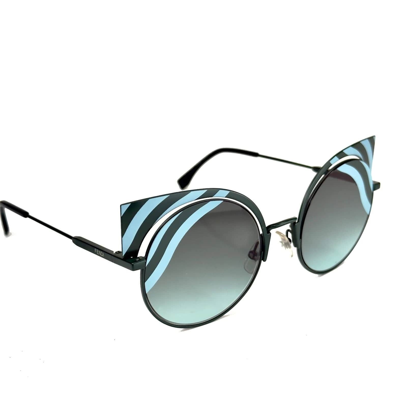 Fendi FENDI HYPNOSHINE FF0215S Green Blue Fashion Sunglass 0215 Size ONE SIZE - 9 Thumbnail