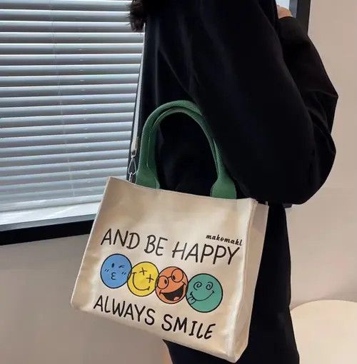 Japanese Brand Fashion tote bag with smiley face Size ONE SIZE - 1 Thumbnail