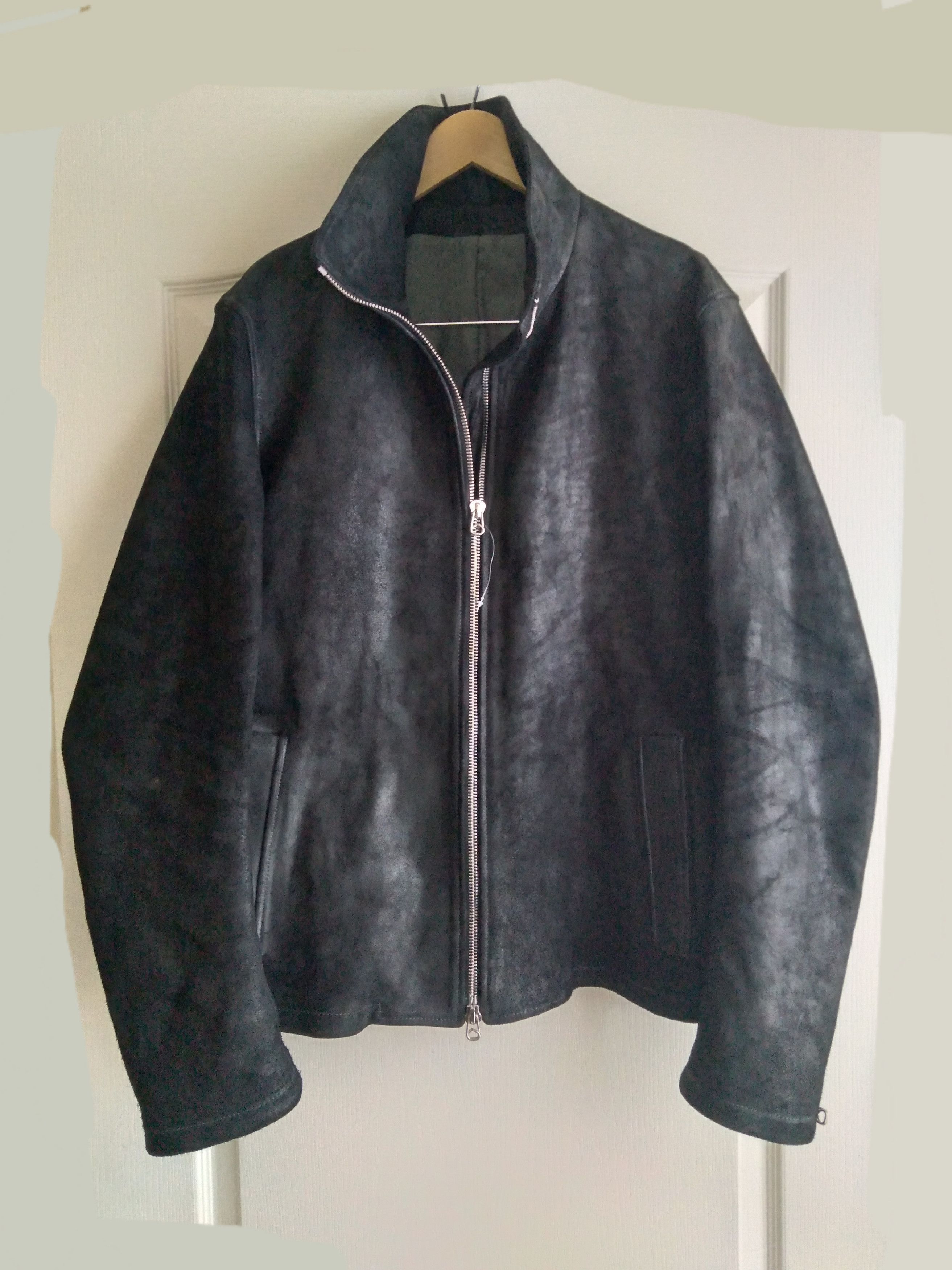 Deepti Cordovan Horse Leather Jacket Membrane Black Size 52 m-l Size US M / EU 48-50 / 2 - 8 Thumbnail