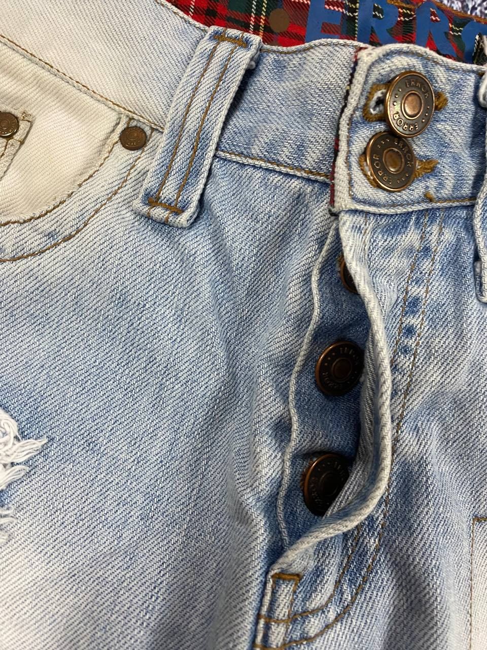 Hysteric Glamour Vintage torn distressed Japanese Style Denim Jeans Pants Y2k Size US 32 / EU 48 - 4 Thumbnail