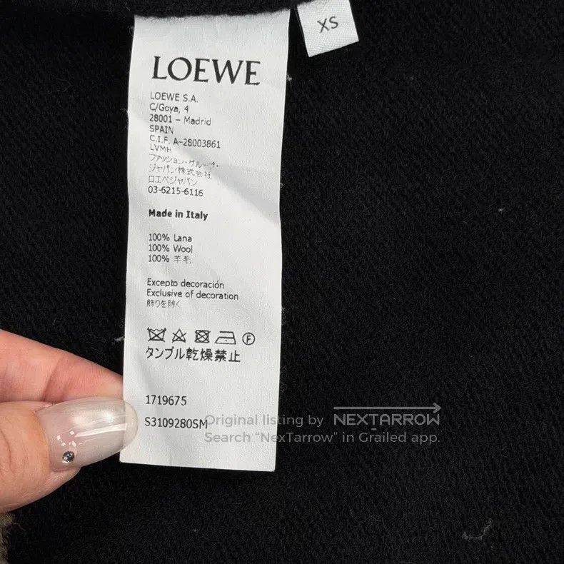 Loewe Loewe Black embroidered logo wool sweater Size XS / US 0-2 / IT 36-38 - 6 Thumbnail