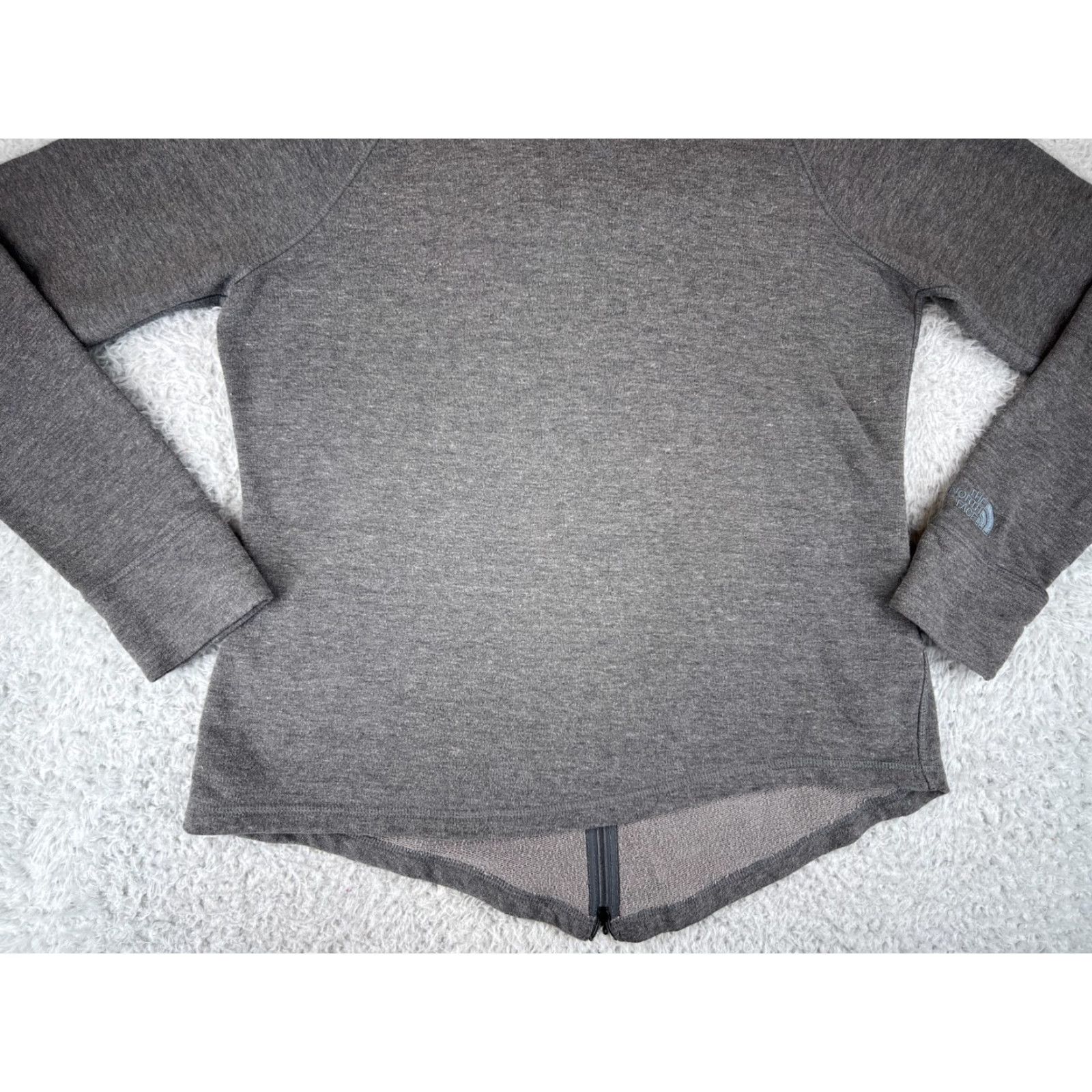 The North Face The North Face Hoodie Womens Medium Gray Back Zip Cotton French Terry Sweater Size M / US 6-8 / IT 42-44 - 6 Thumbnail