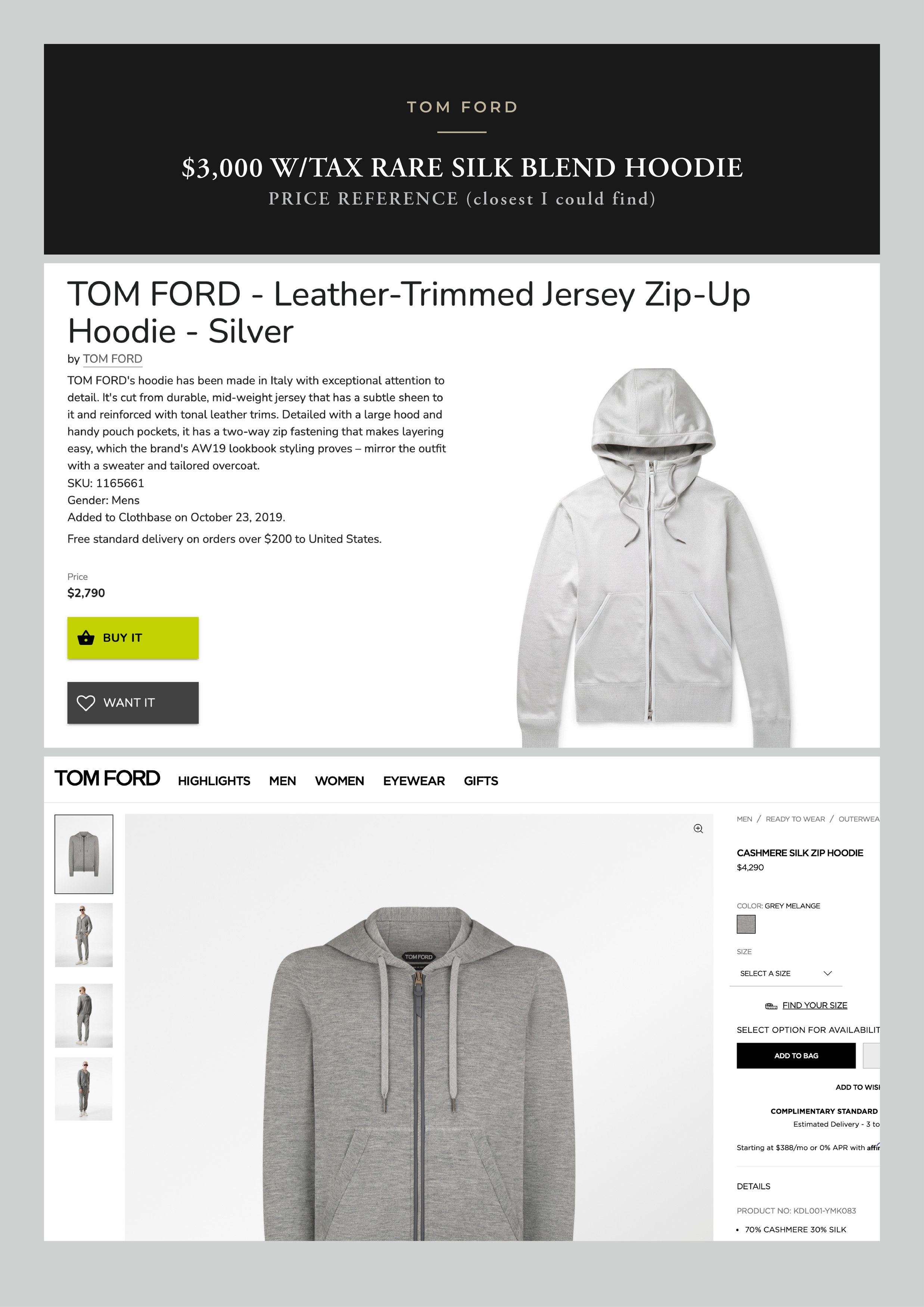 Tom Ford Fits 48-50 IT, Ultra Rare Silk Blend $3,000 Hoodie Size US XS / EU 42 / 0 - 7 Thumbnail