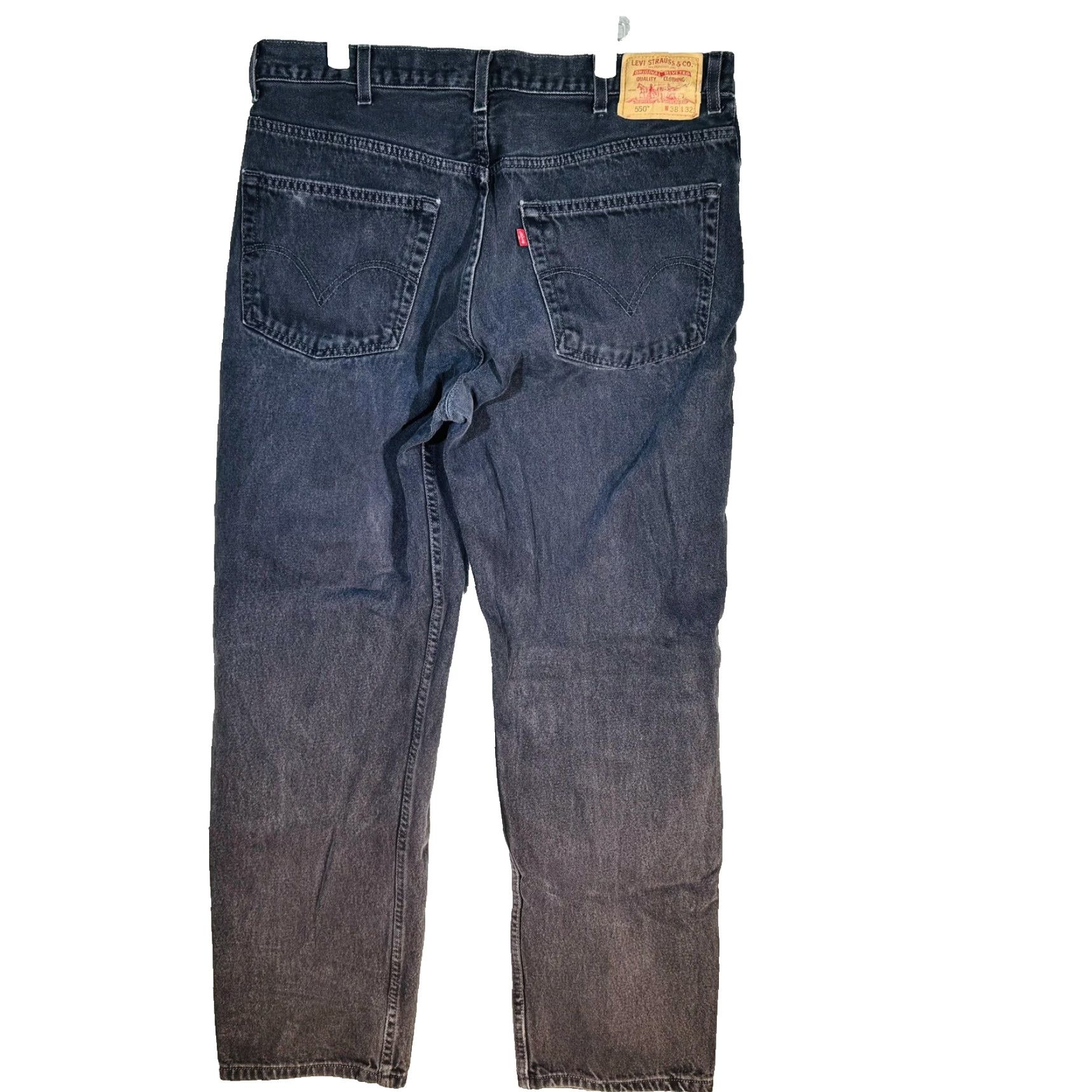 Levi's VINTAGE Levi's 550 Jeans Mens 38x32 Black Charcoal Wash Relaxed Tapered Denim 90s Size US 38 / EU 54 - 2 Thumbnail