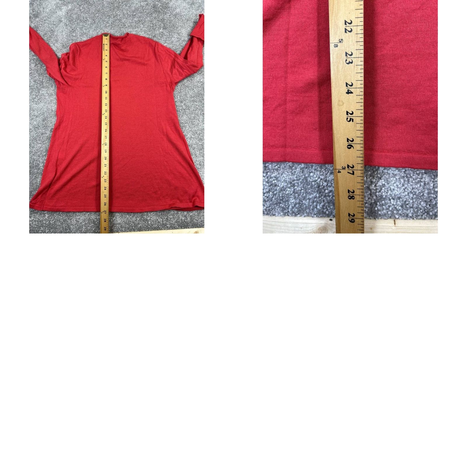 J. Jill J. Jill Sweater Medium Red Wool V-Neck Pullover Solid Casual Winter Fall Spring Womens Size M / US 6-8 / IT 42-44 - 8 Thumbnail