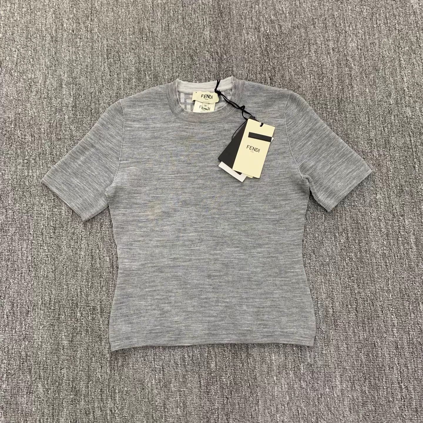 Fendi Fendi FF Gray Double-Sided Knit Short-Sleeve Size XS / US 0-2 / IT 36-38 - 1 Thumbnail