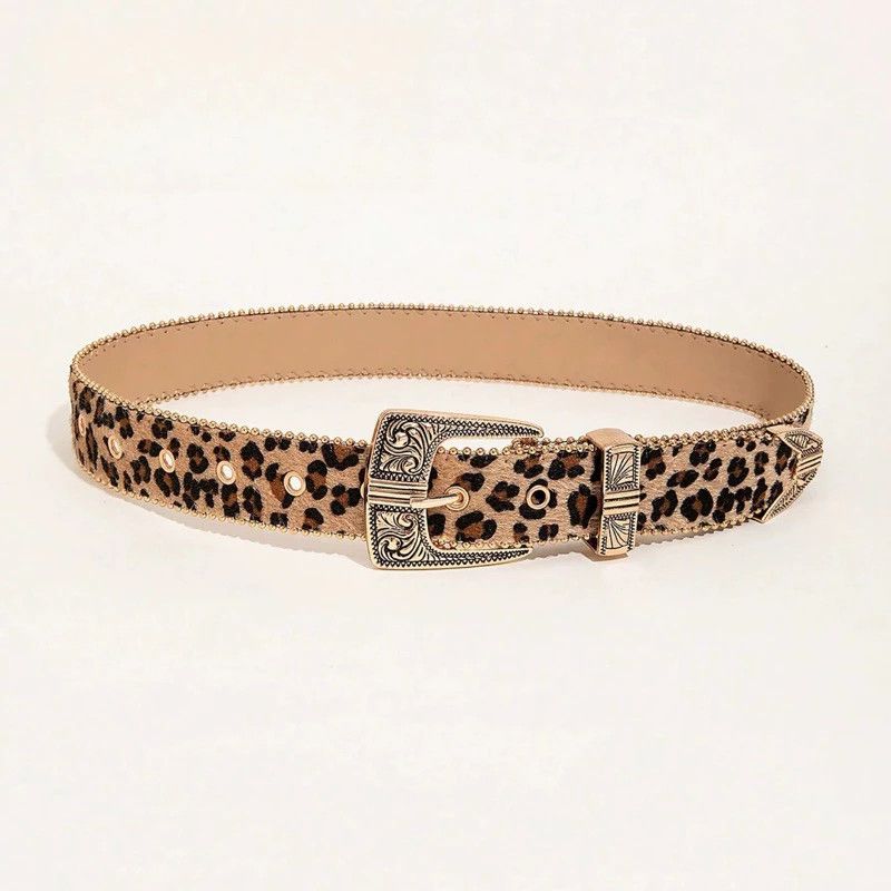 Vintage Y2K Leopard Print Belt – Stylish, Bold Fashion Accessory Size ONE SIZE - 1 Thumbnail