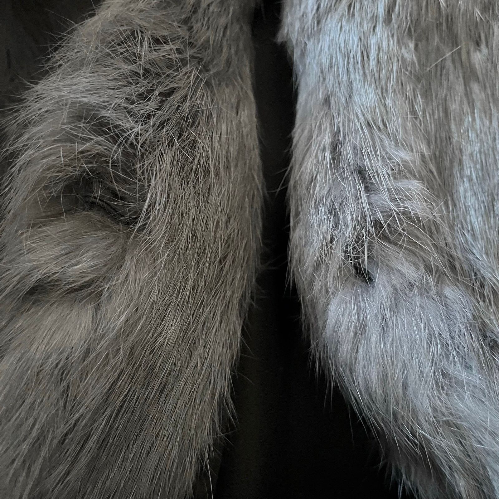 Vintage Vintage Gray Rabbit Genuine Fur High Neck Women's Coat Size L / US 10 / IT 46 - 6 Thumbnail
