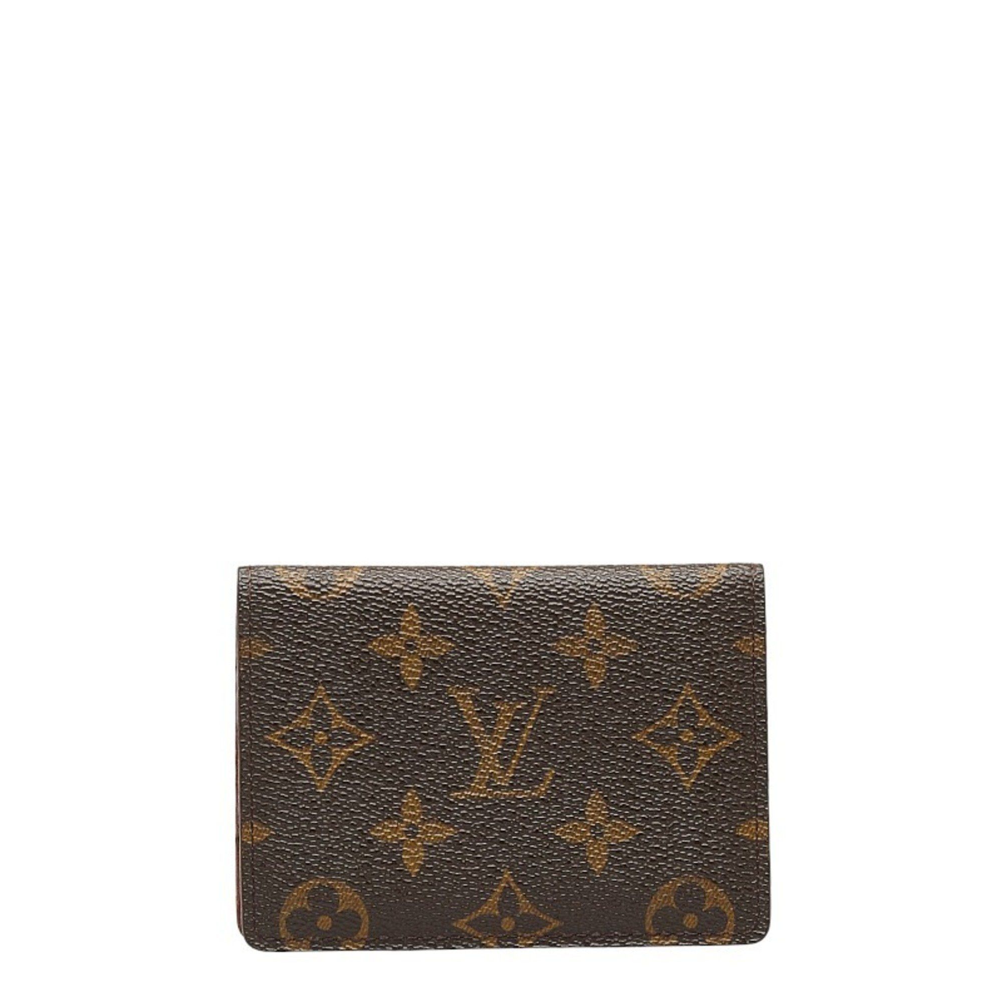 image of Louis Vuitton Monogram Porte 2 Cult Vertical Card Case Pass M60533 Brown Pvc Leather Ladies Louis V