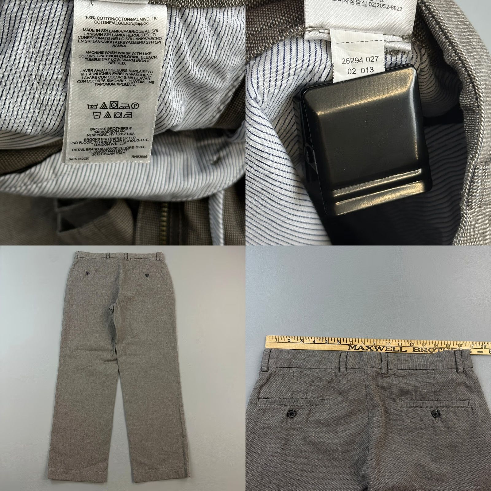 Brooks Brothers Brooks Brothers 346 Pants Mens 33x30 Flat Front Chino Casual Relaxed Brown Solid 30 in inseam, Regular Waist 33 in, Logo, Preppy, Retro, Mens Size US 34 / EU 50 - 8 Thumbnail