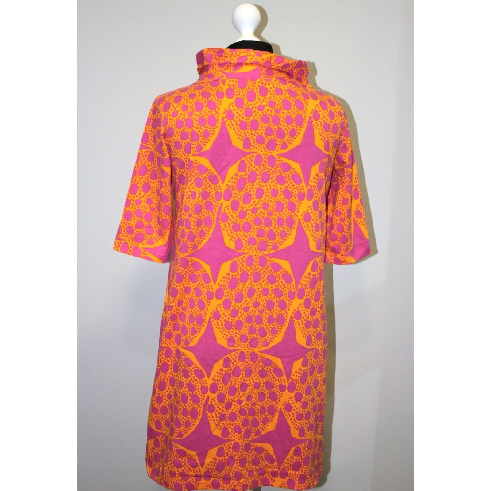 Marimekko Marimekko Dress Womens Rollneck Size S Orange Knee Length A-Line Size S / US 4 / IT 40 - 4 Thumbnail