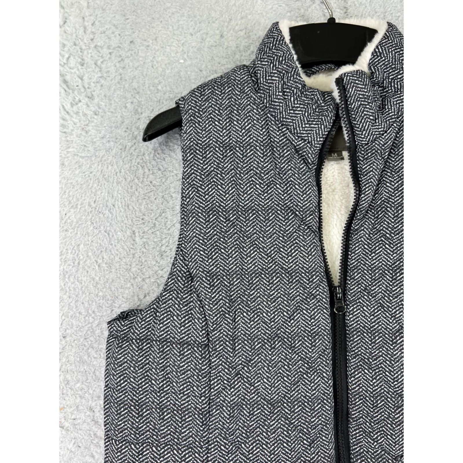 Van Heusen Maurices Vest Women Medium Black White Polyester Lined Full Zip Pockets Vintage No Size M / US 6-8 / IT 42-44 - 6 Thumbnail