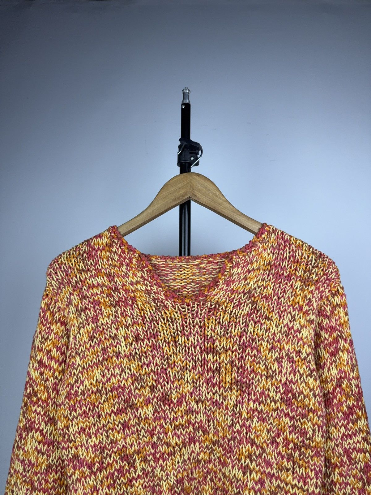 Japanese Brand Retro 00s Handmade Chunky Knit Sweater Boho Multicolor Y2K Size M / US 6-8 / IT 42-44 - 2 Thumbnail