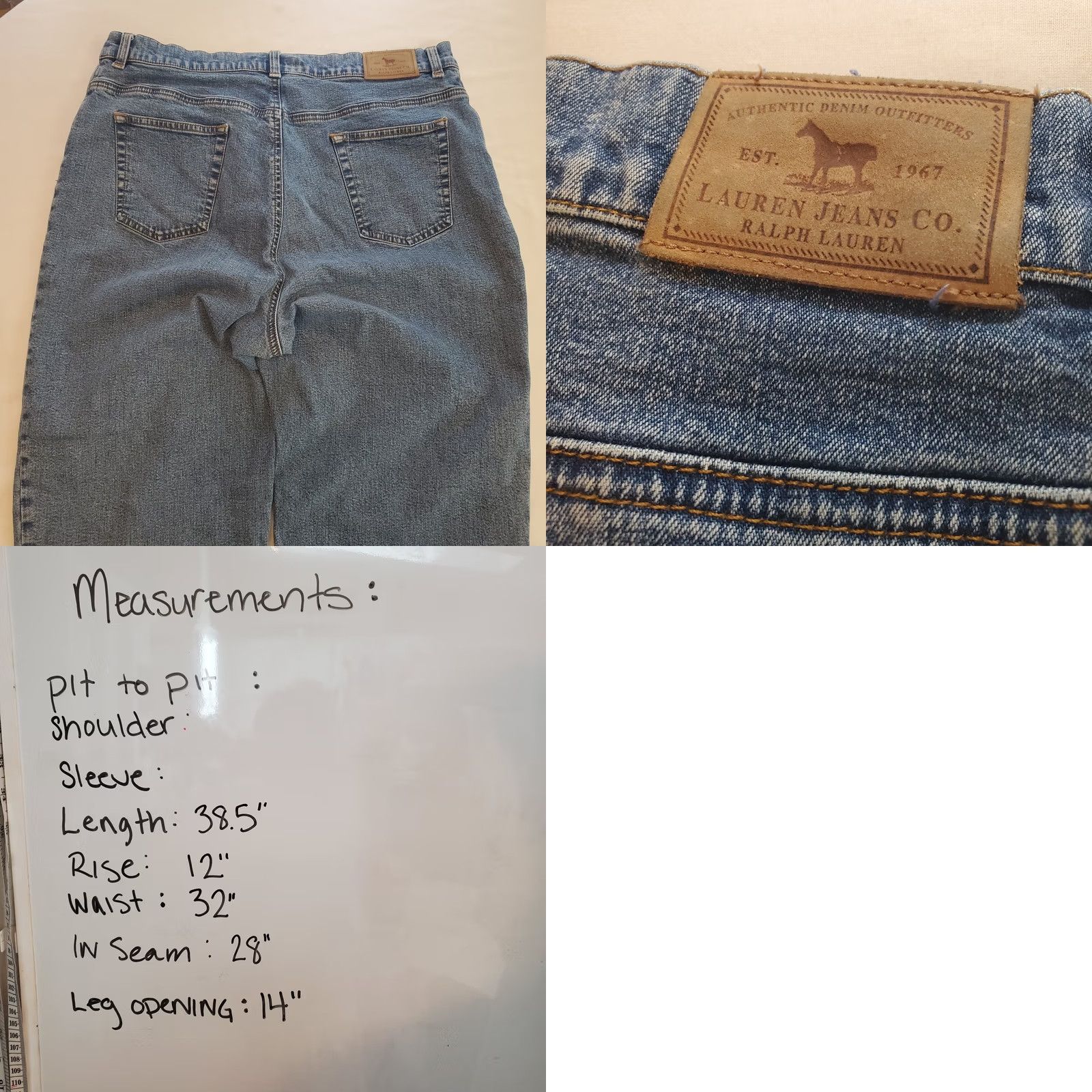 Ralph Lauren VTG Lauren Ralph Lauren Jeans Womens 14 Light Wash Straight High Rise Mom Denim Size 36" / US 14 / IT 50 - 8 Thumbnail