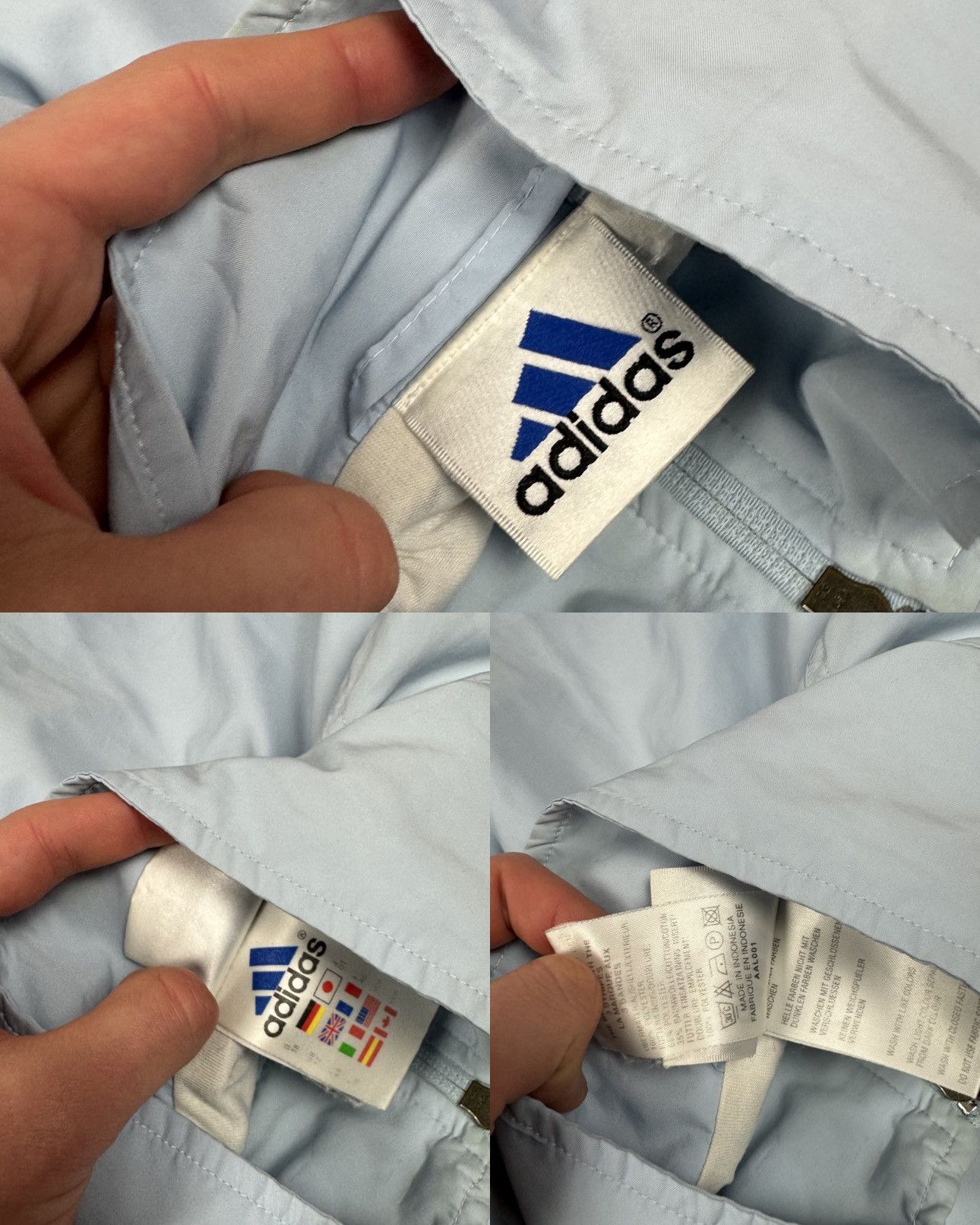 Adidas × Vintage Adidas Men Blue Logo Long Sleeve Full Zip Windbreaker Jacket Size US M / EU 48-50 / 2 - 2 Thumbnail
