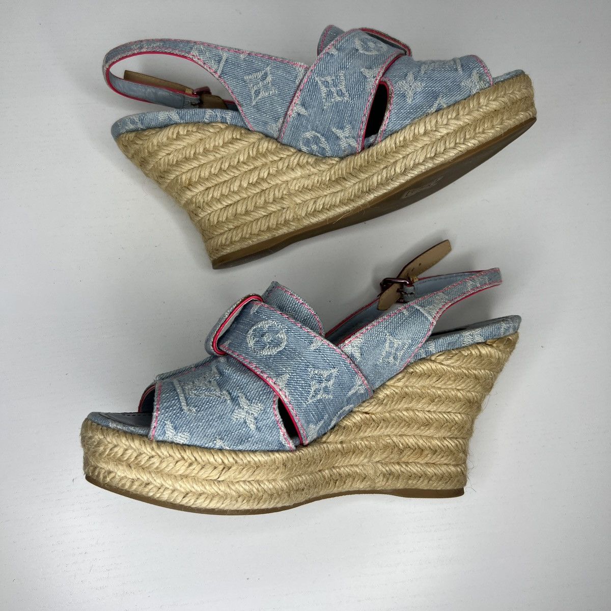 Louis Vuitton Louis Vuitton Wadge Espadrilles Platform Shoe Sandals Boots Size US 7 / IT 37 - 5 Thumbnail