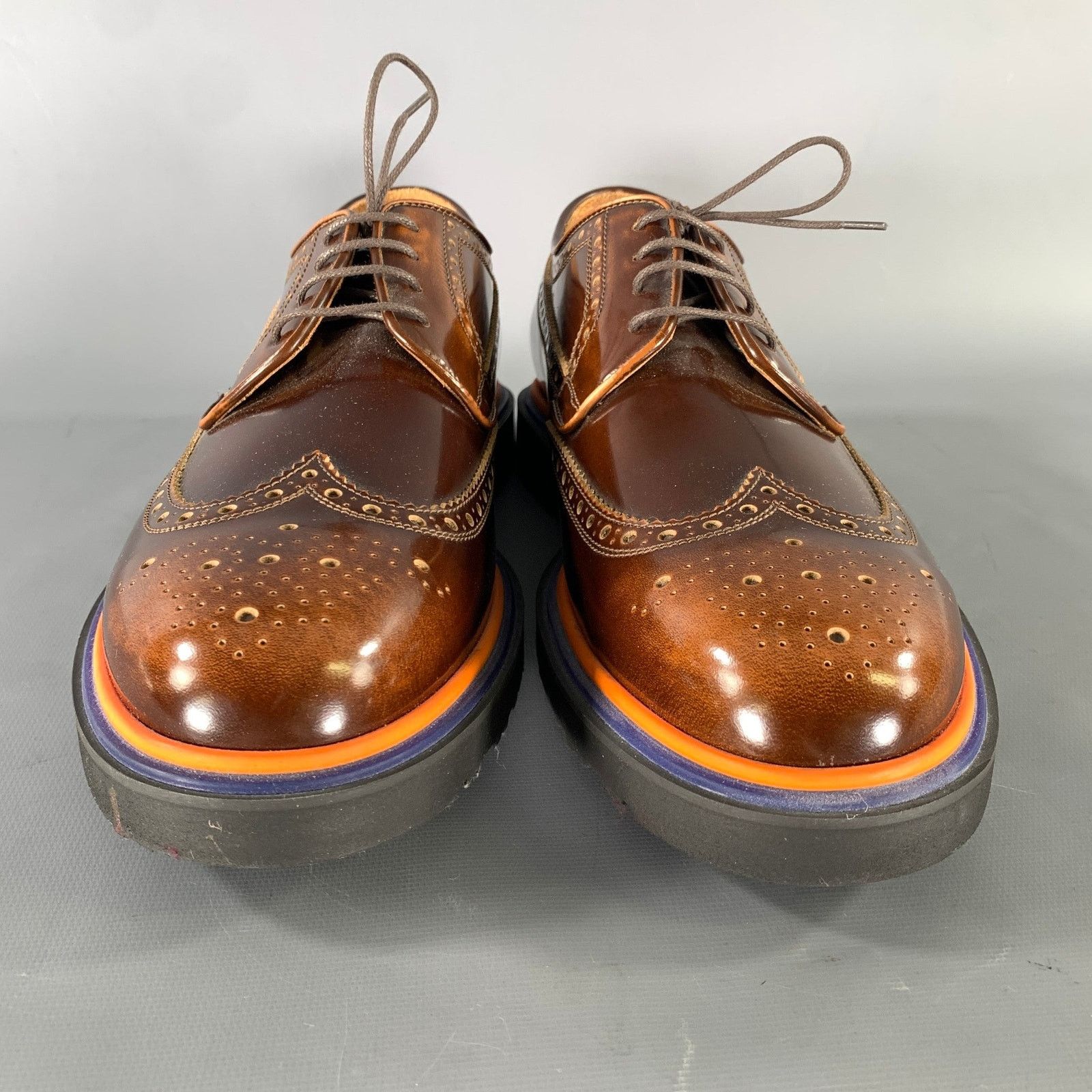 Paul Smith PAUL SMITH Size 10 Brown Orange Wingtip Loafers Size US 10 / EU 43 - 4 Thumbnail