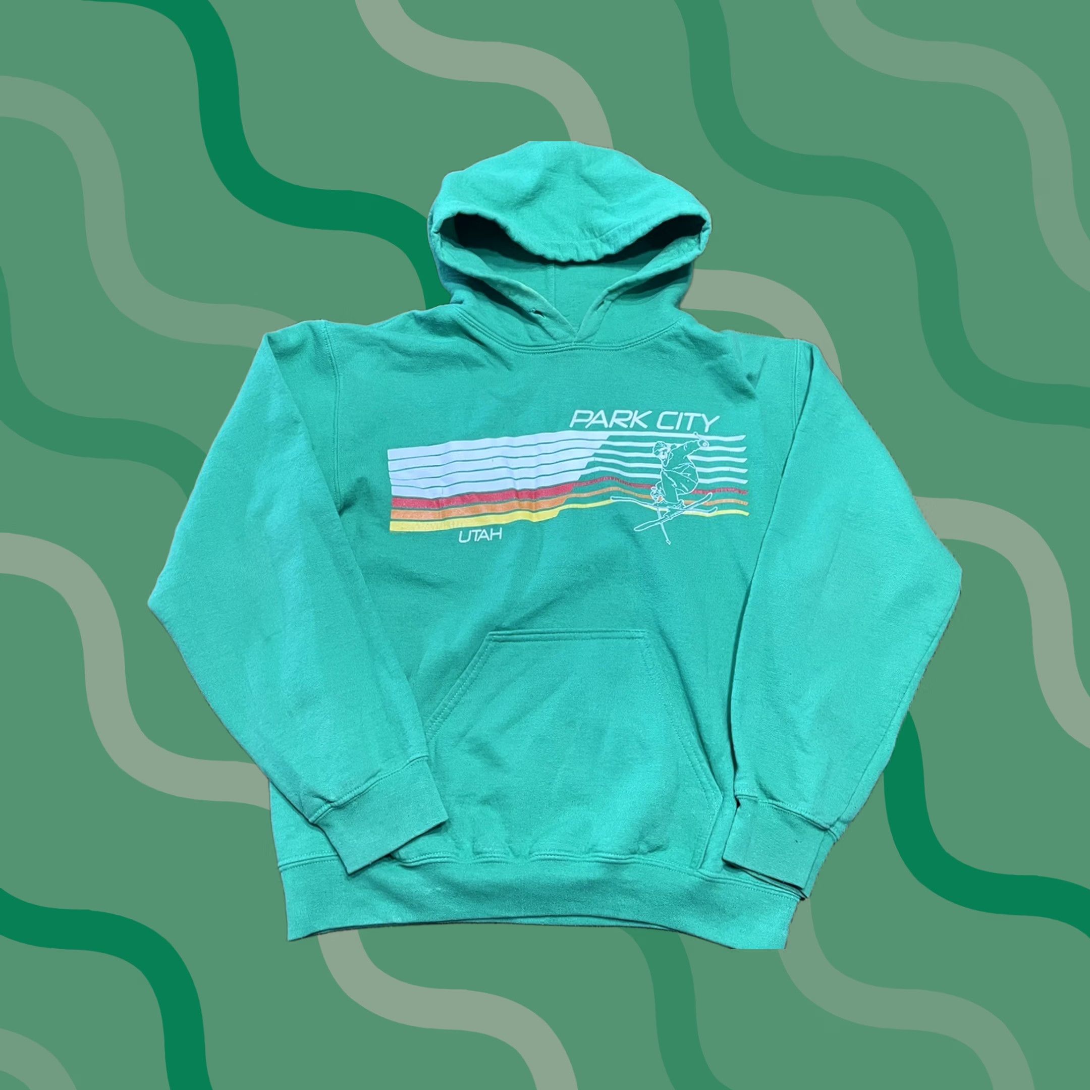 Vintage Hoodie Mens Size S Green Long Sleeve Park City Utah E4 Park City City Graphic Print Pullover Regular Knit Solid Size US S / EU 44-46 / 1 - 1 Thumbnail