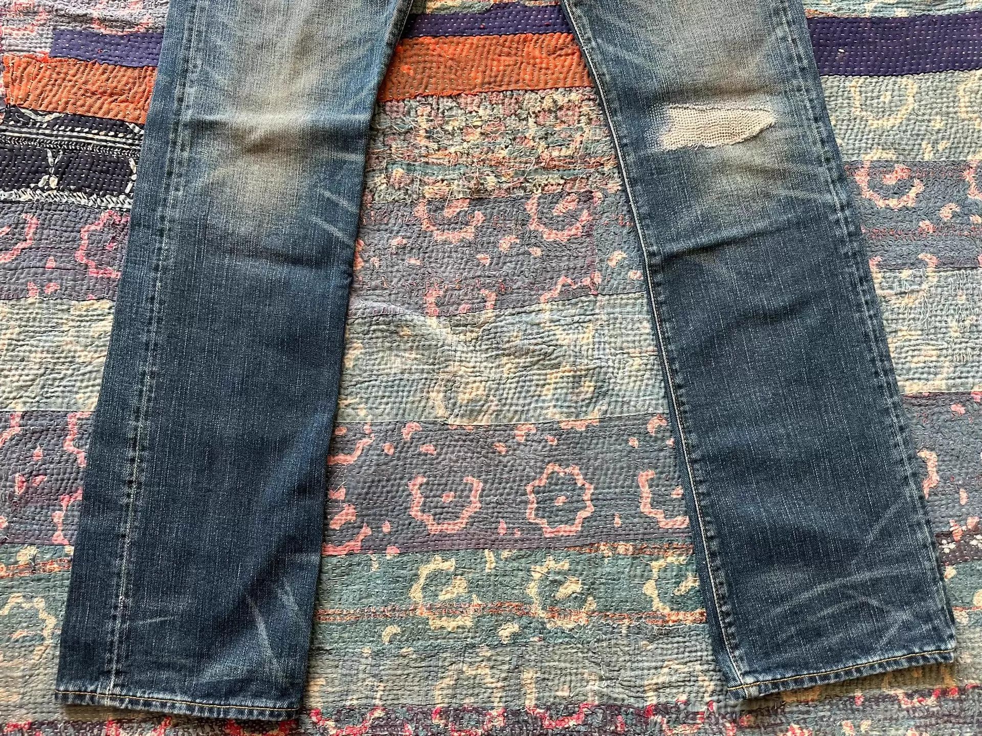 RRL Ralph Lauren rrl slim boot cut distressed jeans 31x34 Size US 31 - 5 Thumbnail