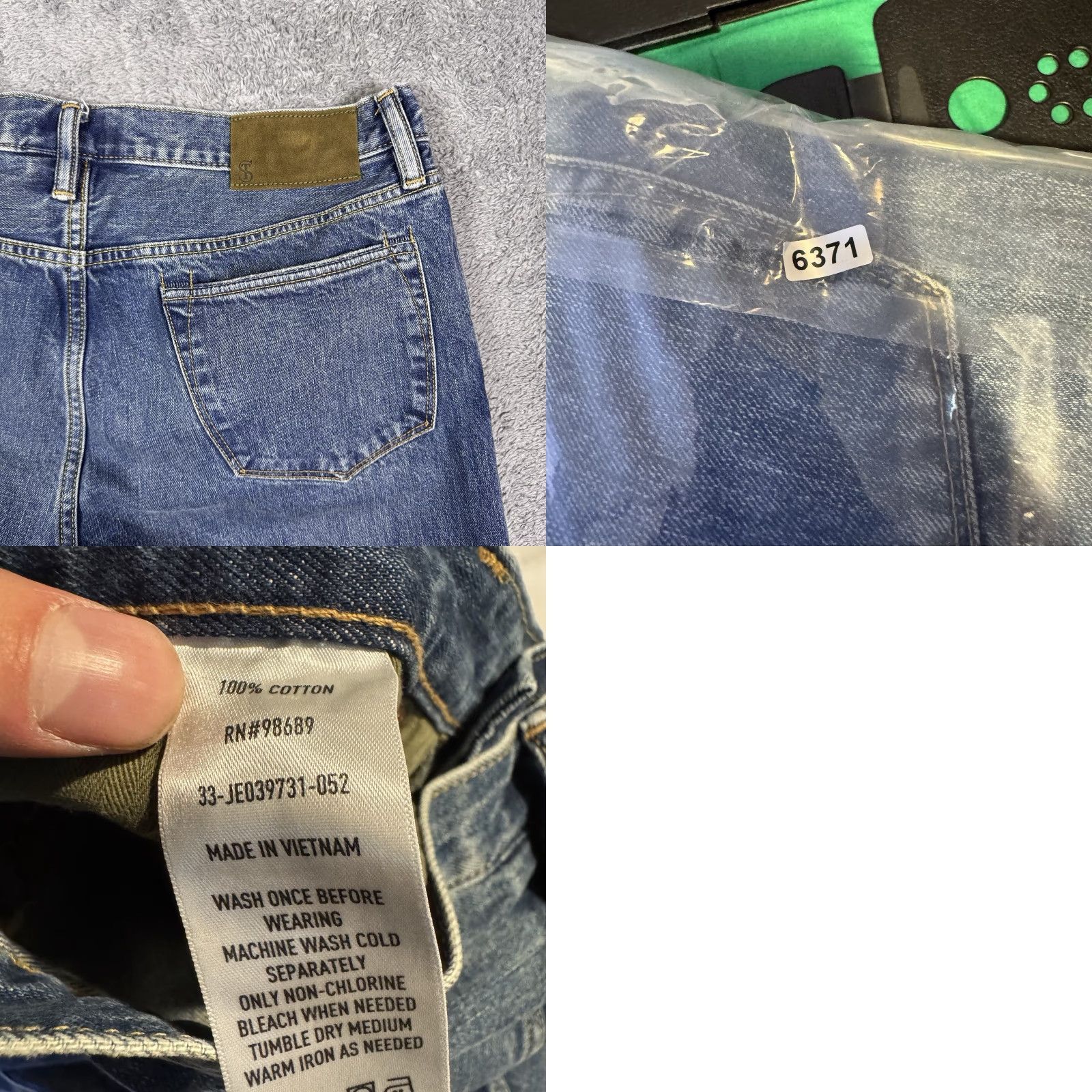 Todd Snyder Todd Snyder Jeans Men’s 33x32 Button Fly Selvedge Denim Blue 12.5oz Distressed Slim Straight 5-Pocket Regular Rise Mens Regular Fit Vintage Style Size US 33 - 10 Thumbnail