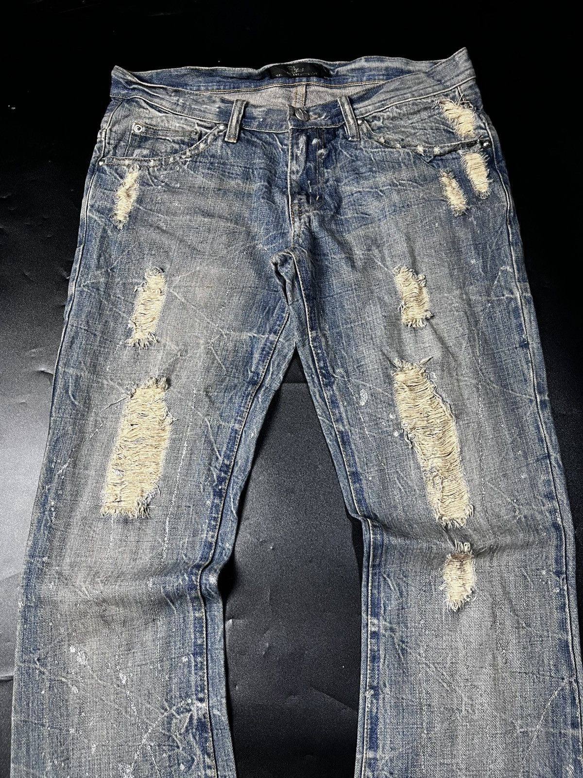 Japanese Brand Midas Distressed Super Flare Jeans Size US 30 / EU 46 - 5 Thumbnail