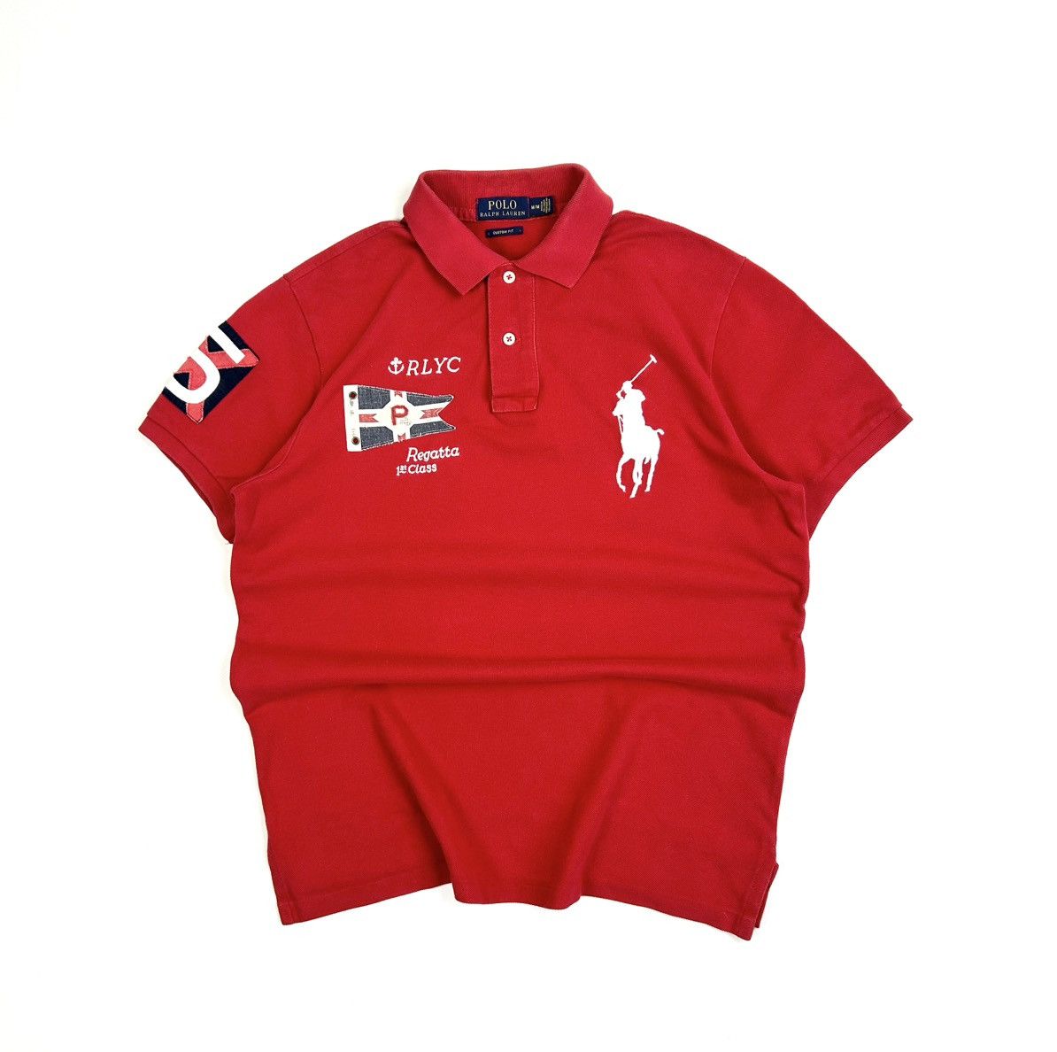 Polo Ralph Lauren × Vintage Vintage Polo Ralph Lauren Big Rider Red Rugby T-shirt y2k Size US M / EU 48-50 / 2 - 1 Thumbnail