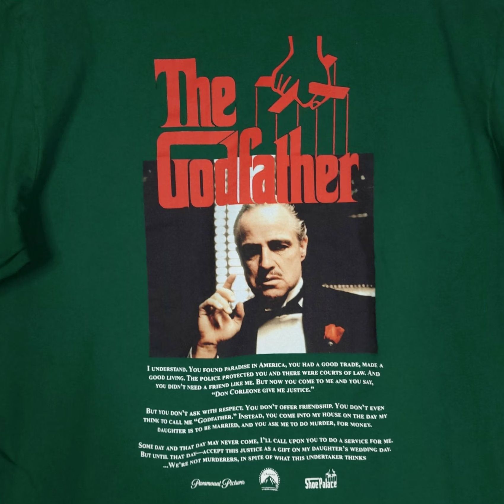 Vintage Paramount The Godfather Shirt Unisex Adults XL Green Short Sleeve Tee Crew Neck Logo Jersey Cotton Size US 36 / EU 52 - 7 Thumbnail