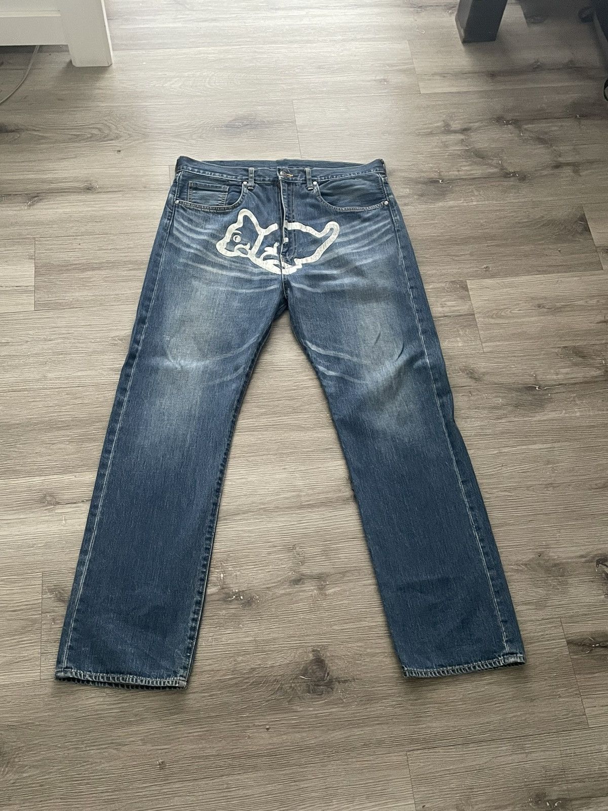 image of Billionaire Boys Club Running Pup Jeans in Blue, Men's (Size 36)