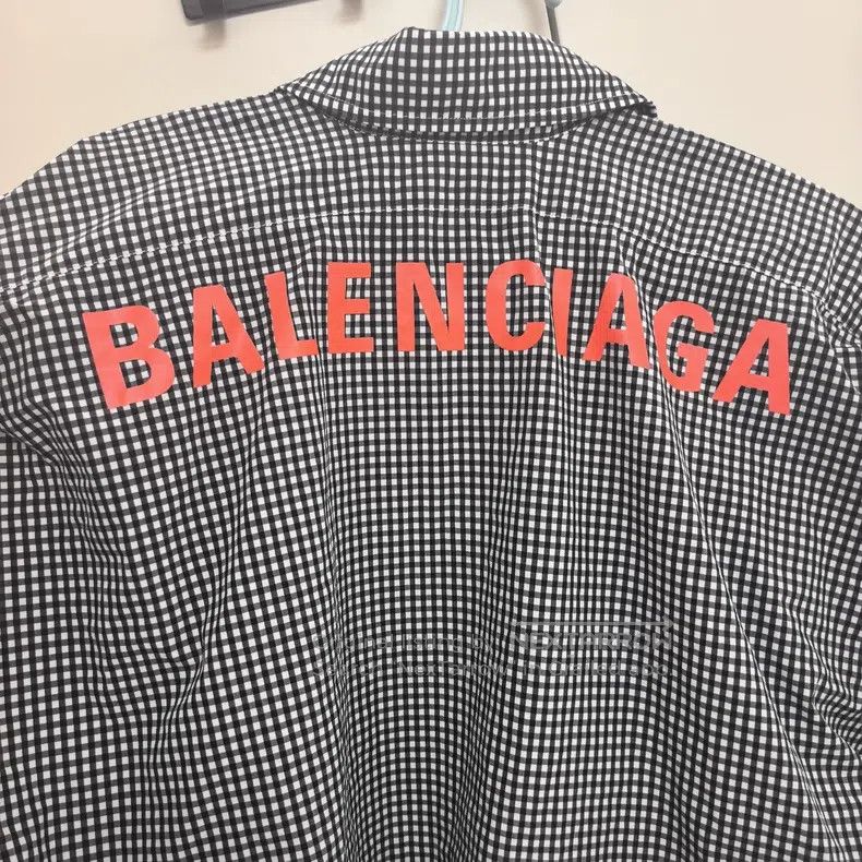 Balenciaga Balenciaga Long Sleeve Black and White Plaid Shirt with Ba Size XS / US 0-2 / IT 36-38 - 3 Thumbnail