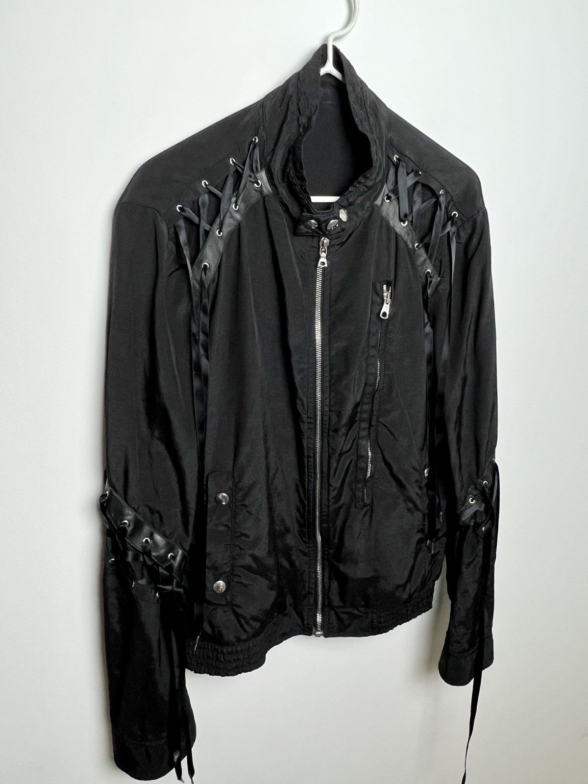 John Richmond richmond y2k archive bondage shimmer moto jacket Size US M / EU 48-50 / 2 - 2 Thumbnail