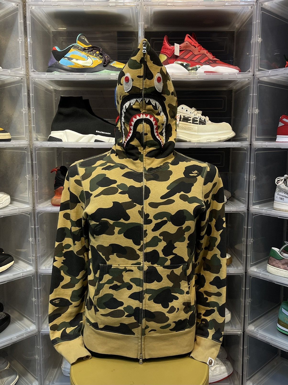 Bape Red Camo Shark Hoodie WGM
