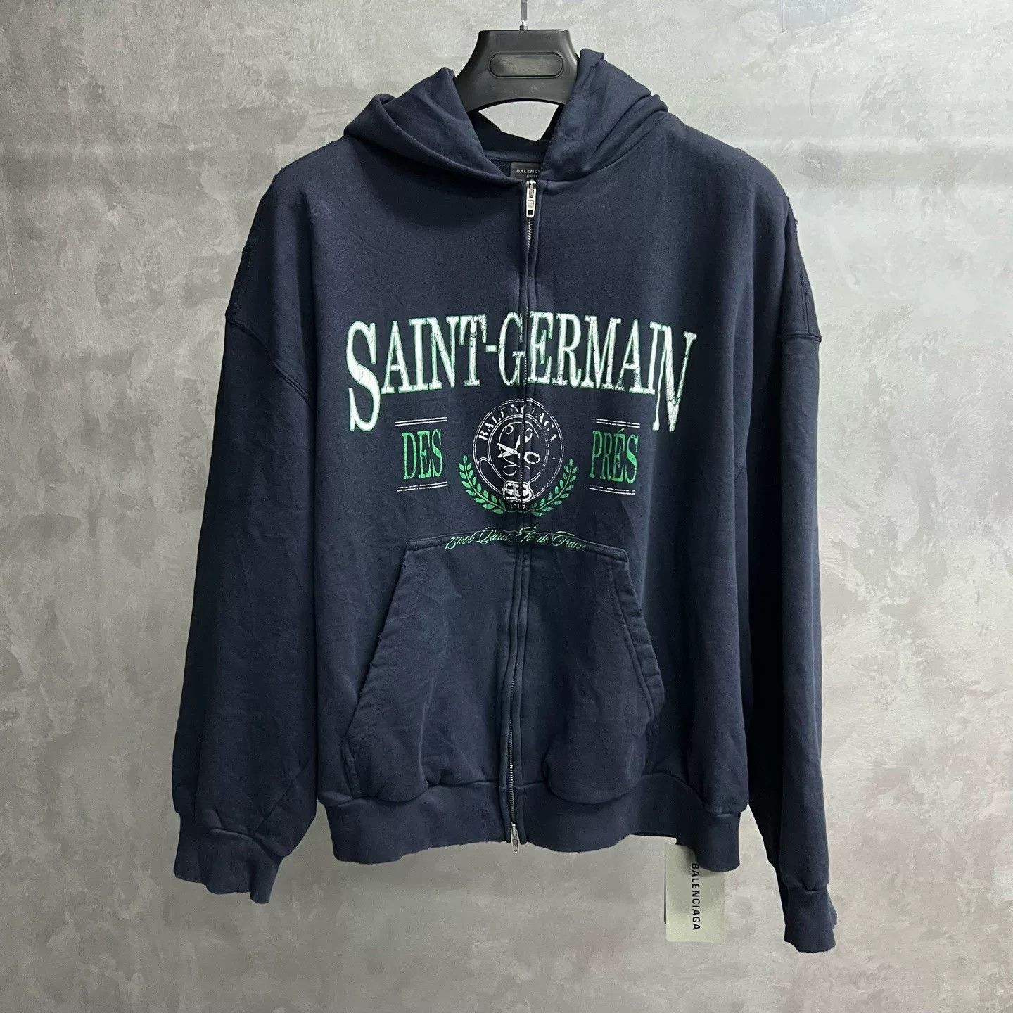 Balenciaga Balenciaga Printed Graphic Blue Hoodie L Women Size L / US 10 / IT 46 - 1 Thumbnail