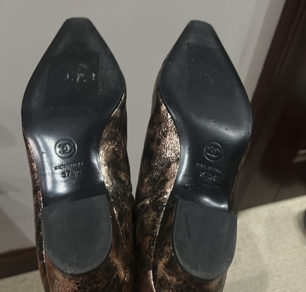 Chanel CHANEL Laminated Chevre Metallic Lambskin Over the Knee Boot Size US 7.5 / IT 37.5 - 3 Thumbnail