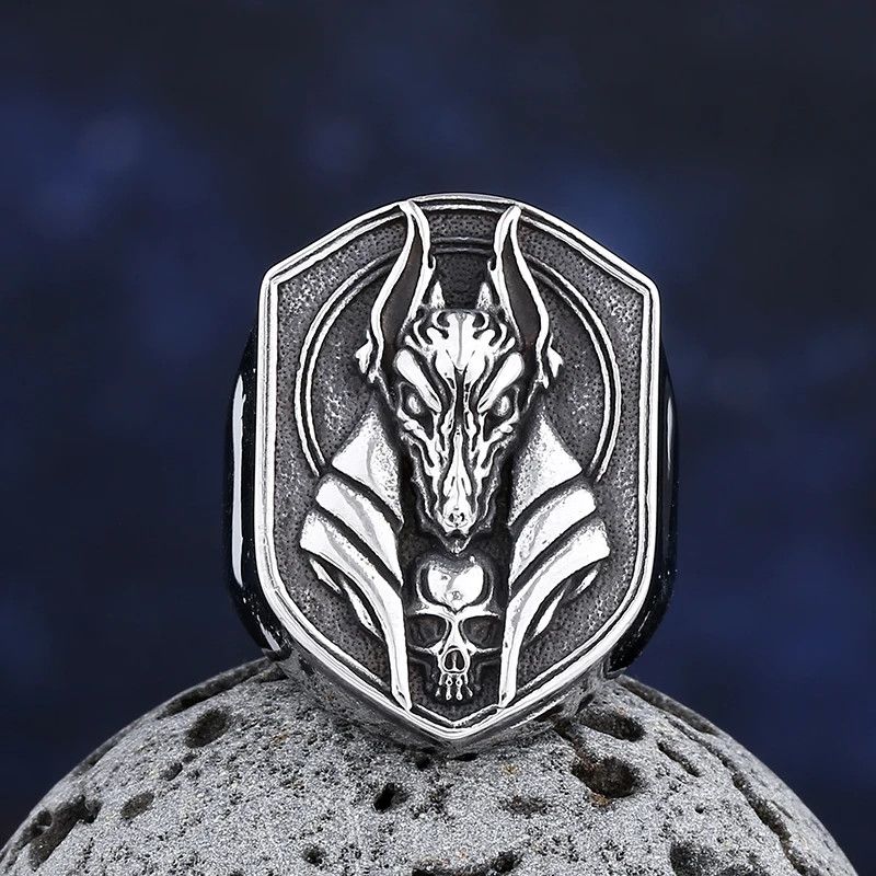Japanese Brand × Jewelry × Vintage Vintage Egyptian Anubis With Skull Ring Size ONE SIZE - 1 Thumbnail