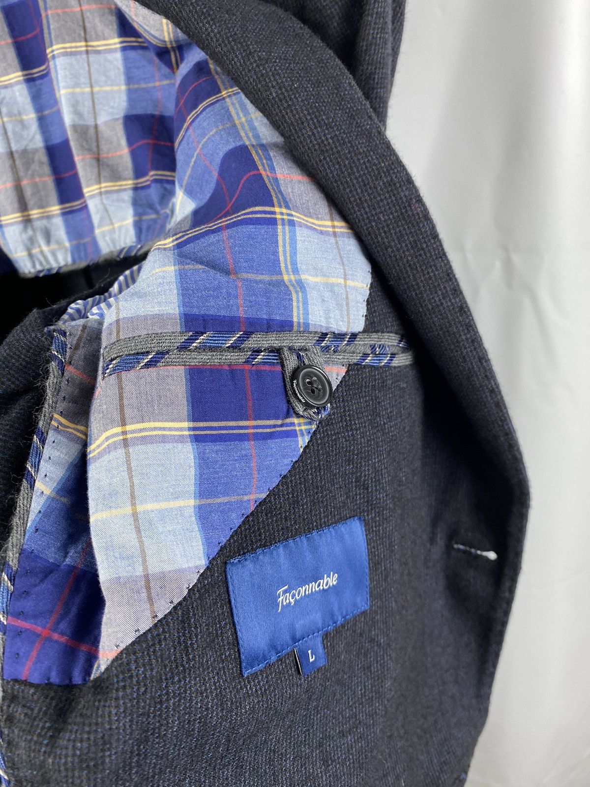 Faconnable Faconnable Wool-Cotton Blazer Size L Size 42L - 7 Thumbnail