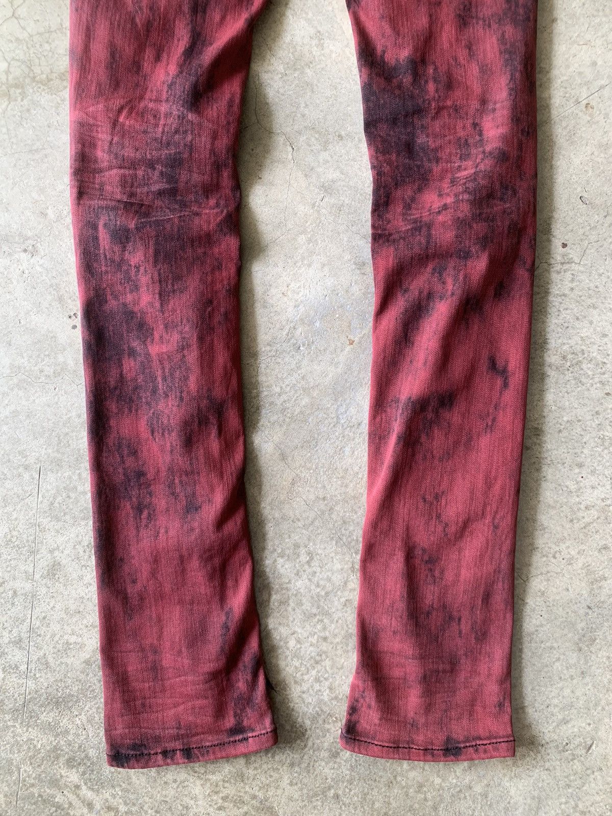 Japanese Brand NO ID. Blood Ripped Skinny Jeans Size US 31 - 10 Thumbnail