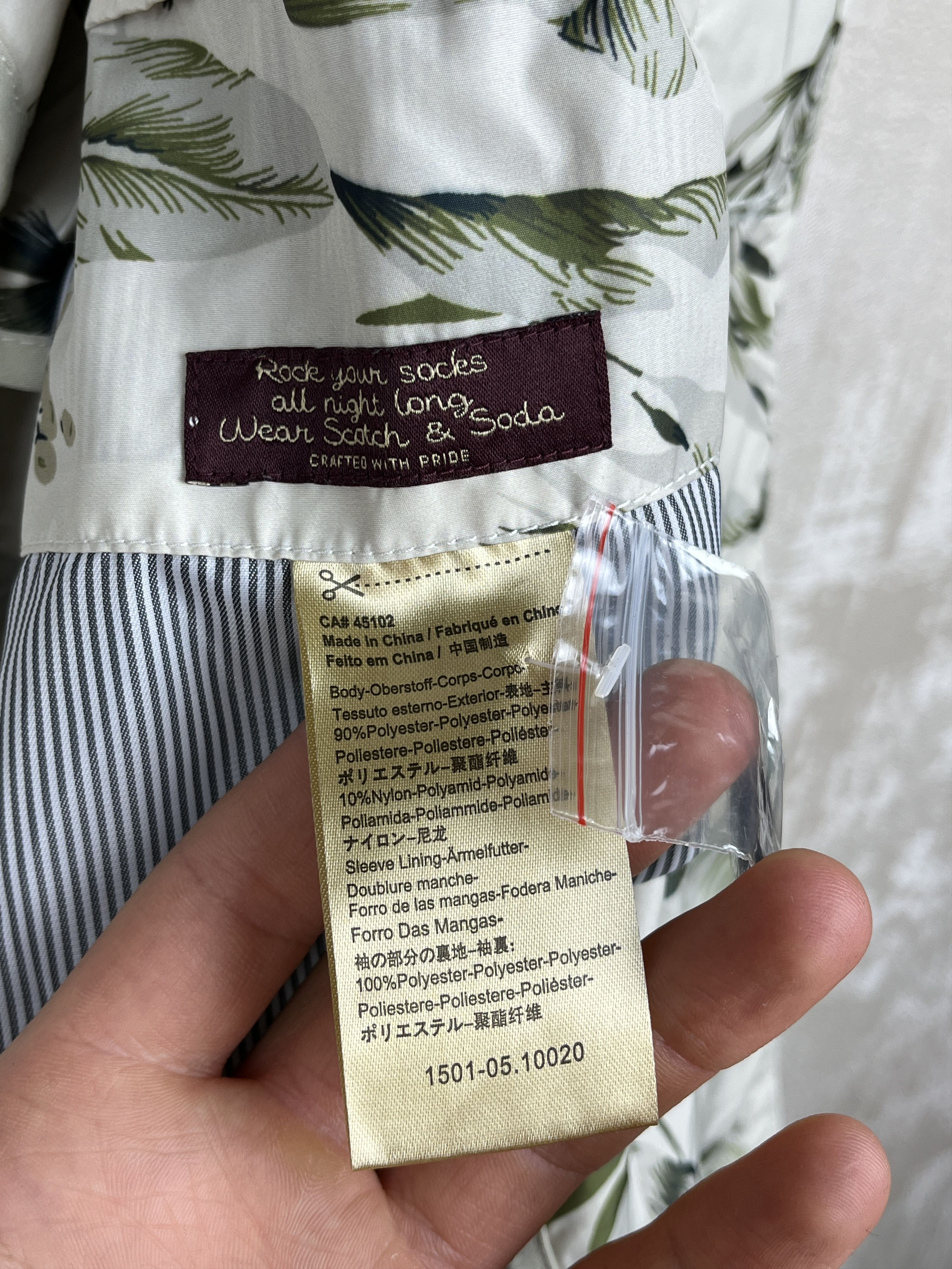Scotch & Soda SCOTCH & SODA Tropic Pattern Lightweight Long Jacket Size US L / EU 52-54 / 3 - 15 Thumbnail