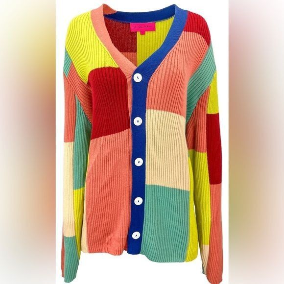 The Elder Statesman THE ELDER STATESMAN BATCH BLOCK CARDIGAN IN MULTI size M Size M / US 6-8 / IT 42-44 - 1 Thumbnail