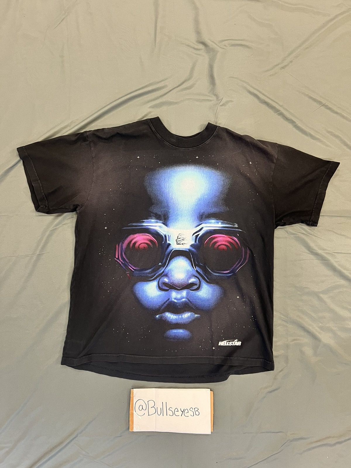 image of Hellstar Studio Goggles Black T-Shirt, Men's (Size Large)