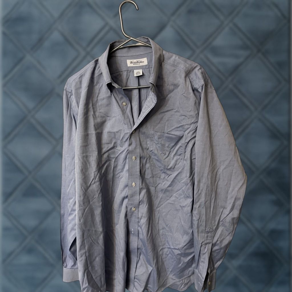Brooks Brothers VINTAGE Brooks Brothers Shirt Mens 16-36 Brooksease Non Iron Button Up Blue Long Sleeve Size US L / EU 52-54 / 3 - 1 Thumbnail