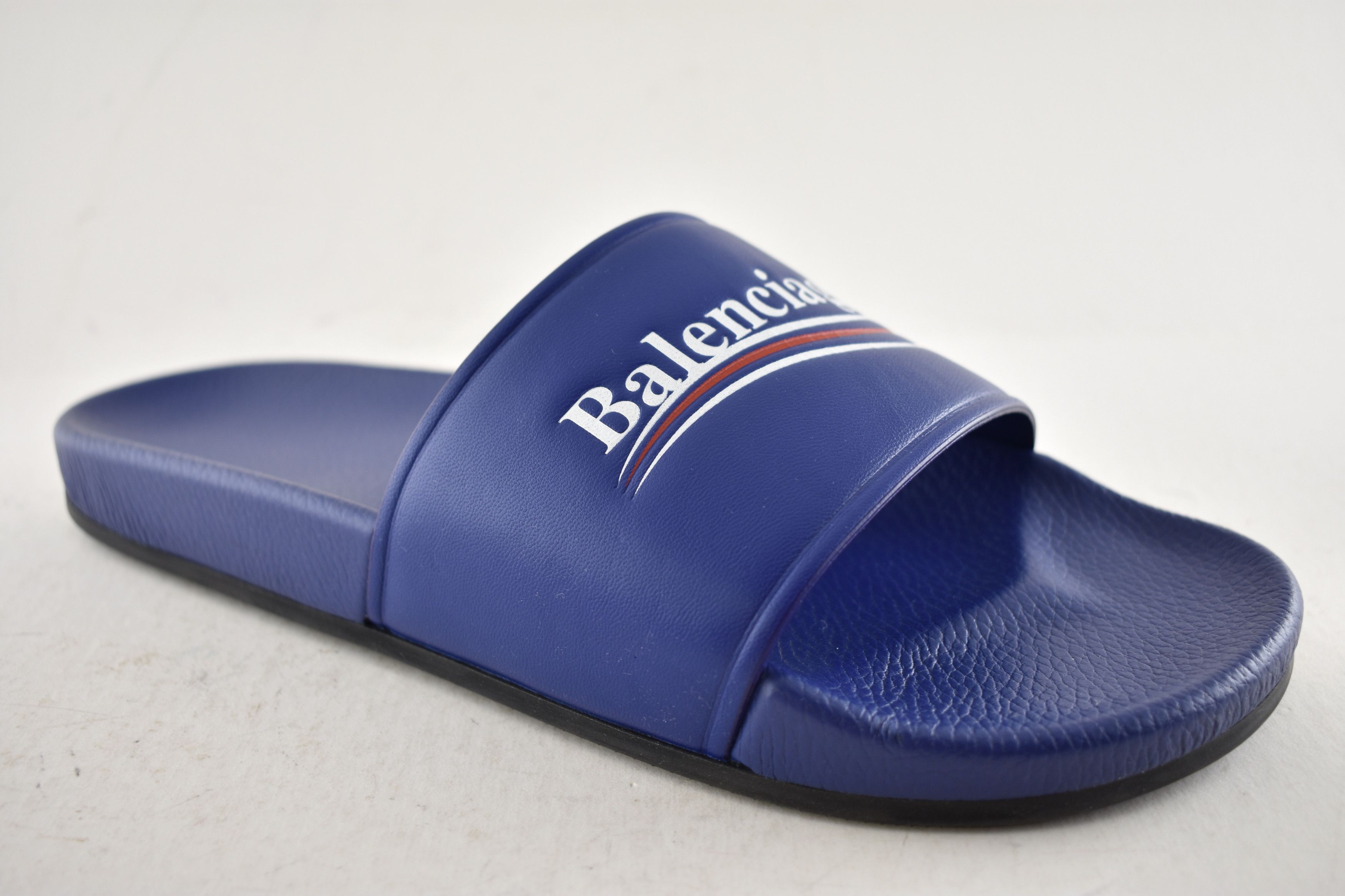 Balenciaga Leather Campaign Logo Slide Pool Sandal Flip Flop Flat 44 11 Size US 11 / EU 44 - 5 Thumbnail