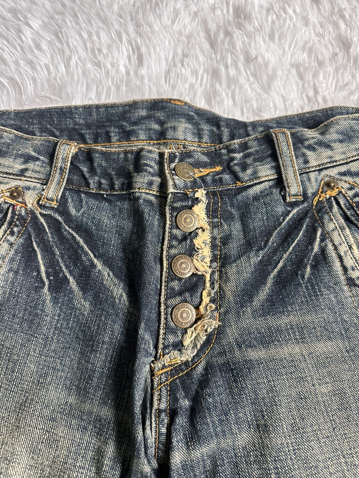 Tornado Mart Tornado Mart Side Fur Flare Denim Jeans Size US 31 - 6 Thumbnail