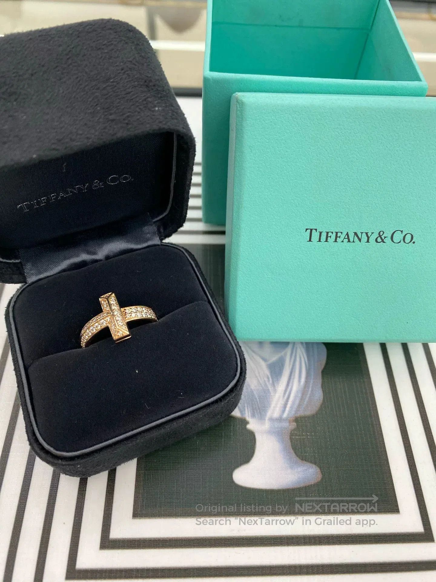 Tiffany & Co. Tiffany T1 Rose Gold Pave Diamond Ring. Size ONE SIZE - 3 Thumbnail