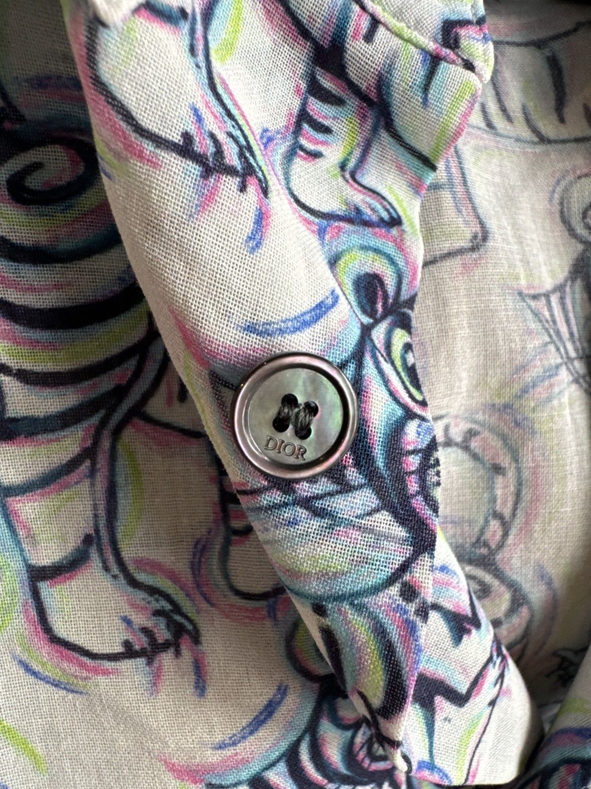 Dior Dior Kenny Scharf SS21 Psychedelic Tiger Print Button Up NWT Size US M / EU 48-50 / 2 - 12 Thumbnail