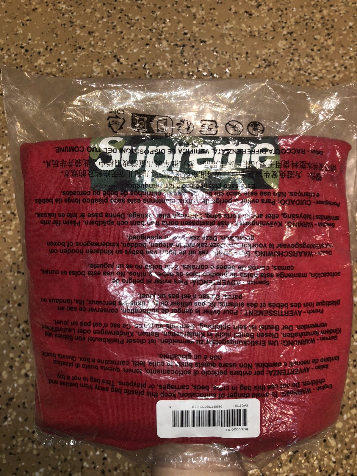 image of Supreme Box Logo Tee (Fw23) in Red, Men's (Size XL)